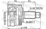 Febest 2910-RRIIIR Outer CV Joint Rear 29X67.6X30