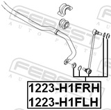 Febest 1223-H1FLH Front Left Stabilizer Link / Sway Bar Link