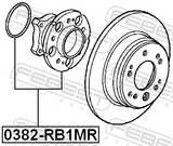 Febest 0382-RB1MR Rear Wheel Hub