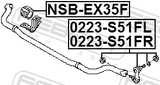 Febest 0223-S51FL Front Left Stabilizer Link / Sway Bar Link