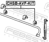 Febest CHSB-AVF-KIT Front Stabilizer Bar Bush Kit D21.7