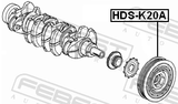 Febest HDS-K20A Crankshaft Pulley K20A/K24A/K20B