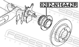 Febest 0282-N16A42R Rear Wheel Hub