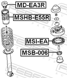 Febest MSB-006 Rear Shock Absorber Bushing