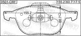 Febest 0501-CRF Pad Kit, Disc Brake, Front (With Anti Squeal Shim)