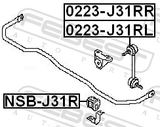 Febest 0223-J31RR Rear Right Stabilizer Link / Sway Bar Link