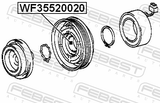 Febest WF35520020 Air Conditioner Bearing 35X52X20