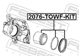 Febest 2076-TOWF-KIT Repair Kit, Front Caliper Piston D65.9