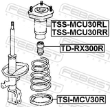 Febest TSS-MCU30RL Rear Shock Absorber Mounting Left