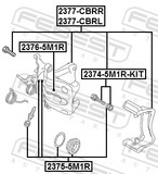Febest 2374-5M1R-KIT Rear Caliper Slide Pin Kit