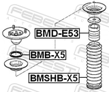 Febest BMD-E53 Front Shock Absorber Jounce Bumper