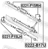Febest 0221-F15LH Steering Tie Rod End Left