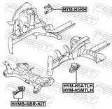 Febest HYM-H5RH Right Engine Mount (Hydro)