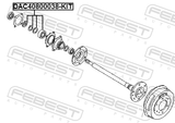 Febest DAC40800038-KIT Rear Wheel Bearing Repair Kit 40X80X38