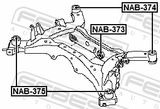 Febest NAB-373 Rear Differential Bushing (Hydro)