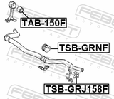 Febest TSB-GRNF Front Stabilizer Bar Bush D43