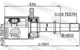 Febest 0211-J31VQ35RH Inner CV Joint Right 26X33X29
