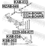 Febest KSB-002 Front Strut Rod Cushion