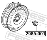 Febest 2985-001 Wheel Nut M14X1.5 L46.7