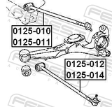 Febest 0125-012 Rear Lower Right Link With Ball Joint