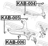 Febest KAB-005 Bushing, Front Lower Control Arm