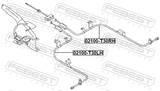 Febest 02100-T30RH Parking Brake Cable, Right