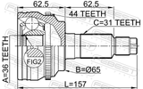 Febest 0510-CX7A44 Outer CV Joint 36X65X31