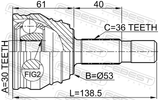 Febest 2310-029 Outer CV Joint 30X53X36