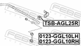 Febest TSB-AGL25R Rear Stabilizer Bar Bush D21