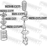 Febest MZSS-CX7F Front Shock Absorber Mounting