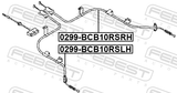 Febest 0299-BCB10RSRH Parking Brake Cable, Right