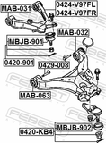 Febest MAB-063 Bushing, Front Lower Control Arm