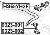 Febest HSB-YH2F Front Stabilizer Bar Bush D30