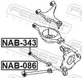 Febest NAB-343 Rear Transverse Rod Bushing
