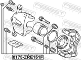 Febest 0175-ZRE151F Front Brake Caliper Repair Kit (Set For Two Sides)