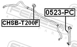 Febest CHSB-T200F Front Stabilizer Bar Bush D16