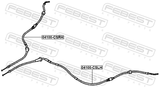 Febest 04100-CSRH Parking Brake Cable, Right