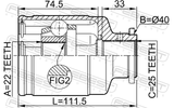 Febest 0811-1001 Inner CV Joint 22X40X25