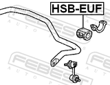 Febest HSB-EUF Front Stabilizer Bar Bush D25.4