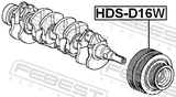 Febest HDS-D16W Crankshaft Pulley D16W