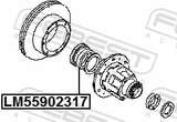 Febest LM-55902317 Roller Bearing 55X90X23X17