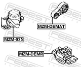 Febest MZM-DEMR Left Engine Mount