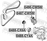 Febest 0488-CY4A Pulley Idler
