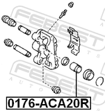 Febest 0176-ACA20R Rear Caliper Piston D32