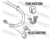 Febest TSB-NGX10R Rear Stabilizer Bar Bush D24.2