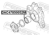 Febest DAC47850052M Front Wheel Bearing 47X85X52