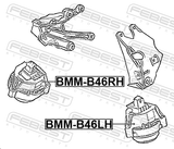 Febest BMM-B46LH Left Engine Mount (Hydro)