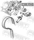 Febest 0388-RA6 Pulley Idler Timing Belt