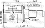 Febest 0111-GRJ150 Inner CV Joint 30X47X30