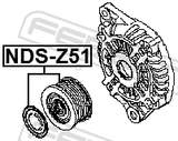 Febest NDS-Z51 Alternator Pulley